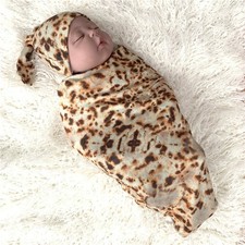 "Set Neonato Invernale 100% Flanella - Coperta Swaddle + Cappellino, Tortilla St