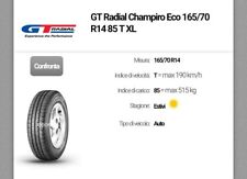 4 Gomme Estive GT Radial Champiro Eco 165/70 R14 85T TL con cerchioni Fiat Punto