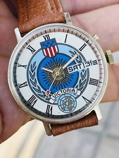 orologio vintage oversize Slava Victoria Pl Oro 2418 Automatico Data Russo 38mm