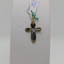 CIONDOLO CROCIFISSO-CROCE IN ORO BIANCO E GIALLO 18KT 1,85 GRAMMI (0011)