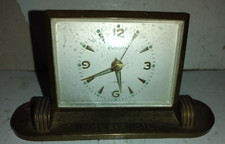 RAFFINATA SVEGLIA PUBBLICITARIA IN OTTONE    OLIO SINCLAIR   PRIMI ANNI 50