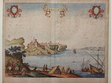 Pozzuoli Campania Acquaforte Originale  Stampa Antica Mortier 1704