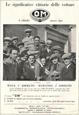 PUBBL. 1929 OM 6 CILINDRI BRESCIA AUTO GIRO SICILIA VITTORIE MORANDI ROSA RECORD