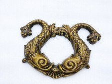 Antico battiporta in bronzo pesci koi fish orientale