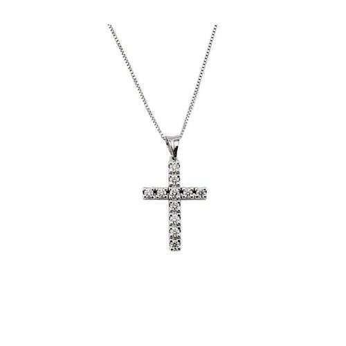 Croce oro 18kt bianco - bianco, e