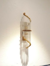 Lampada applique da parete vintage vecchio grattacielo rame e vetro asta nave luce