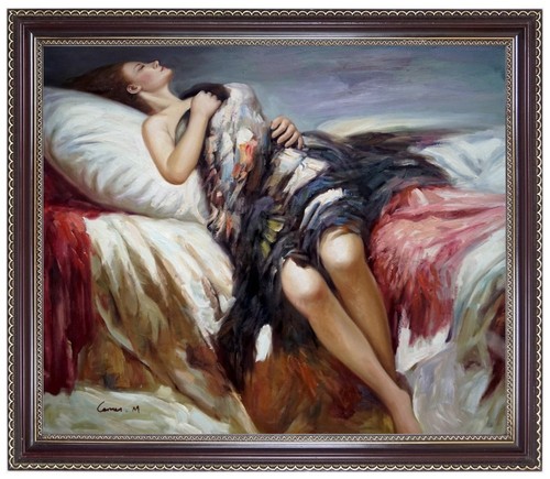 Quadro olio donna - , a