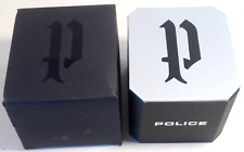 POLICE-SCATOLA PER OROLOGIO-VINTAGE-CON CONTROSCATOLA-ORIGINALE-RARE WATCH-BOX