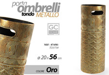 PORTA OMBRELLI METALLO STILE TONDO STUDIO CLASSICO MODERNO ORO GOLD 56*20 cm