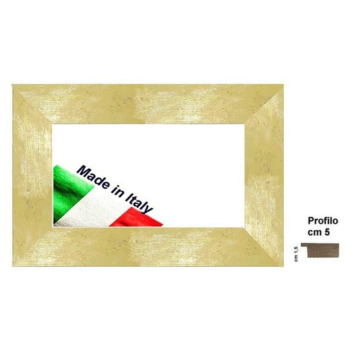Cornice legno giallo crema - in,