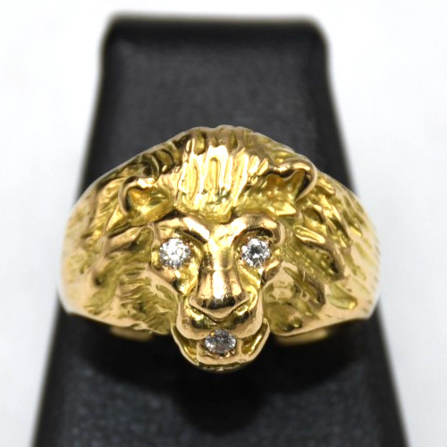 Anello uomo testa leone - testa, di
