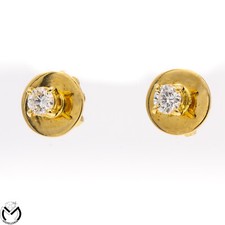 Orecchini oro giallo 18 kt 750 punto punti luce diamanti 0,40 ct -164/VE-