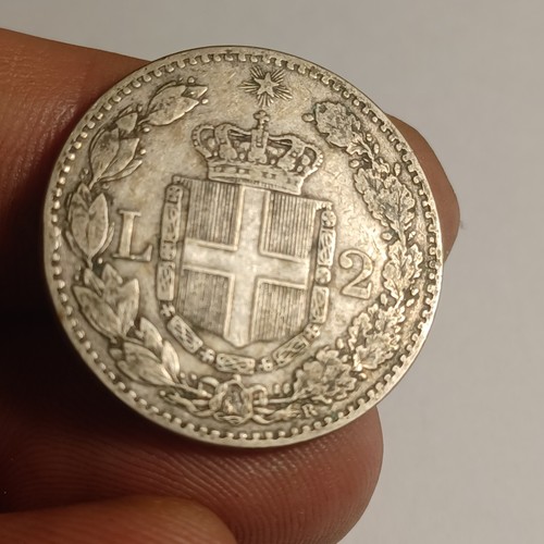 Silver coin umberto lire - i,