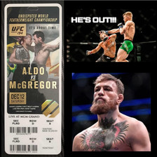 Biglietto UFC 194 FULL HARD STUB MCGREGOR KO'S ALDO IN 13 SEC CAMPIONE INDISCUSSO