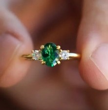 Anello promessa smeraldo verde