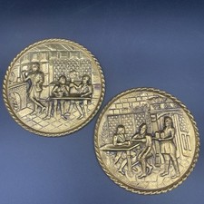 English Embossed Brass Set Of