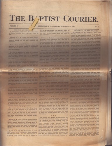 The baptist courier november - the,