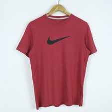 T-shirt Nike Taglia 15 Anni Logo Comodo Cotone Maglia Sportiva Tinta Unita Rosso