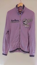 Felpa pesante con zip da donna sweet years in cotone colore lilla taglia L...