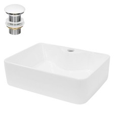 Lavabo ceramica bianco set di