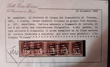 Rara Striscia Di 5 Esemplari Del Gran Ducato Di Toscana 
