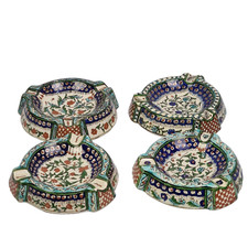 CERAMICA antico Set di 4 Posacenere Portacenere Italia  Dipinto a mano Vintage
