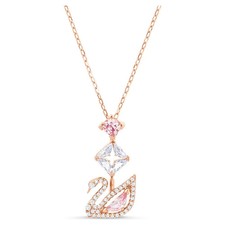Collana swarovski cigno rosa - collana,