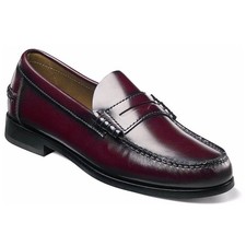 Florsheim Berkley Burgundy pelle Liscia Moc Toe Mocassino Penny (USA Men Taglia)