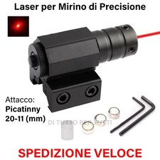 MIRINO LASER METALLO PUNTINO FASCIO ROSSO ASG SOFTAIR ATTACCO PICATINNY 20-11 mm
