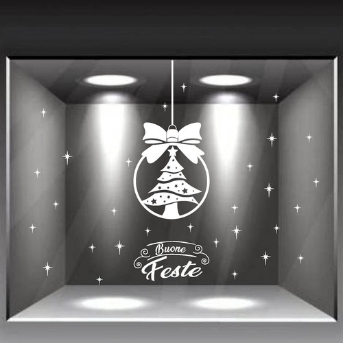 Adesivi vetrine palle natale - palle,
