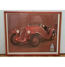 QUADRO STAMPA PUBBLICITARIA-FIAT BALILLA-OLEOBLITZ-AUTO D'EPOCA CAR-90'PICTURES