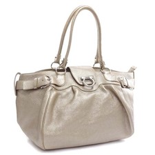 Borsa Salvatore Ferragamo Gancini Tote Bag Pelle Oro AB‐21 A049 Ferramenta Argento