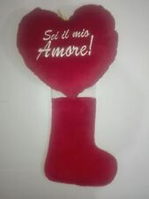 Calza befana rossa con peluche CUORE gigante Sei il mio amore art. 2755