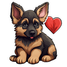 2 adesivi auto cane pastore