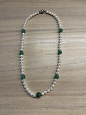 Collana girocollo di perle bianca e verde placcata in oro 18KGP