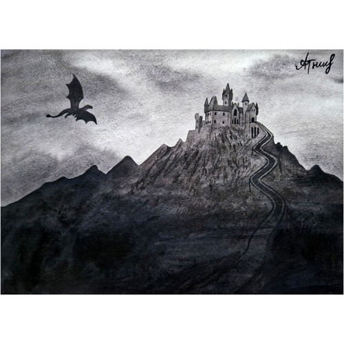 Dipinto castello horror quadro - dipinto,