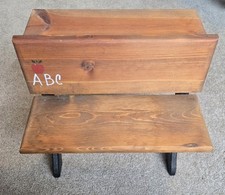Banco scrivania scuola vintage artigianale in legno per bambole/pelucchi ~ 14"Lx12"Wx131/2"H 🍎