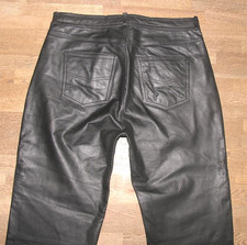 Jeans In Pelle Per Uomo Neri