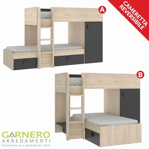 Cameretta bambini con soppalco