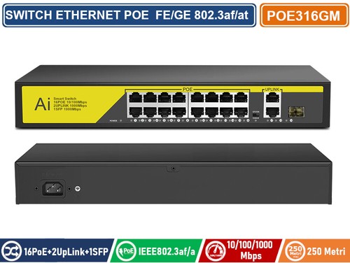Switch poe ethernet - 16, porte