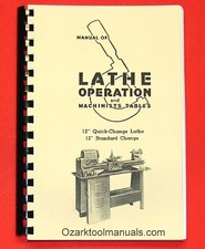 Atlas Craftsman Manuale del Tornio in Metallo Libretto Operazioni 12" Leva Alimentazione Cross 0035