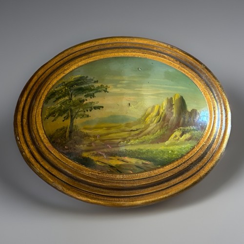Antico dipinto olio paesaggio