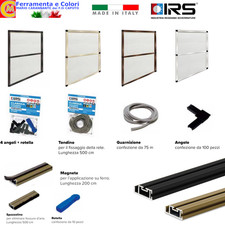 Zanzariera a Telaio Fissa Profilo Alluminio H250 Cm Zanzariere + Kit Accessori
