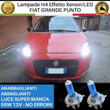 COPPIA LAMPADINE H4 PER FIAT GRANDE PUNTO EFFETTO XENON BIANCO 55W 12V