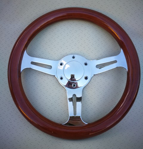 Volante legno razza lucida con