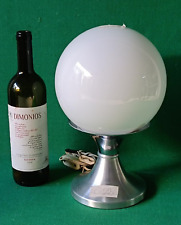 LAMPADA DA TAVOLO VINTAGE GLOBO PARALUME VETRO OPALINO TONDO ANNI '70. CI22