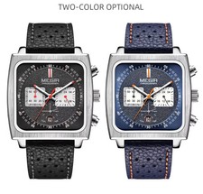 Orologio Megir cronografo 43,5 mm cinturino eco pelle quarzo acciaio