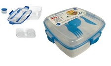 Portapranzo con Forchetta eColtello Porta Pranzo Lunch Box 3 Scomparti 1,7LT