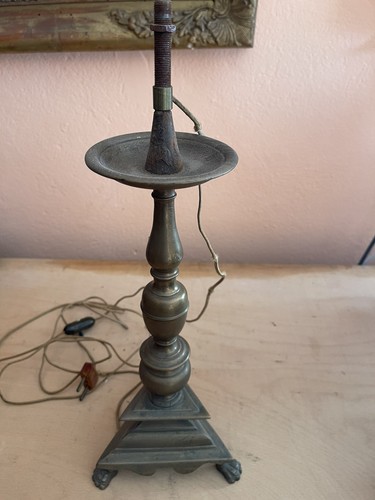 Lampada antica bronzo ottone