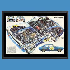 Anni ' 70  * Pubblicità Originale "Ford, Capri RS, Poster" Cornice